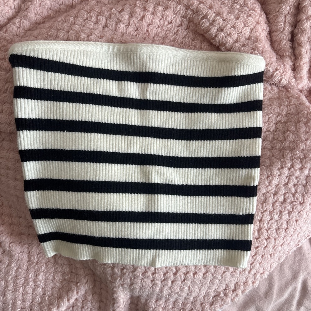Striped Black and White tube top